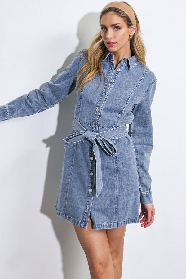 be-a-light-denim-mini-dress Flying Tomato-Sophia's StyleDRESSES-1